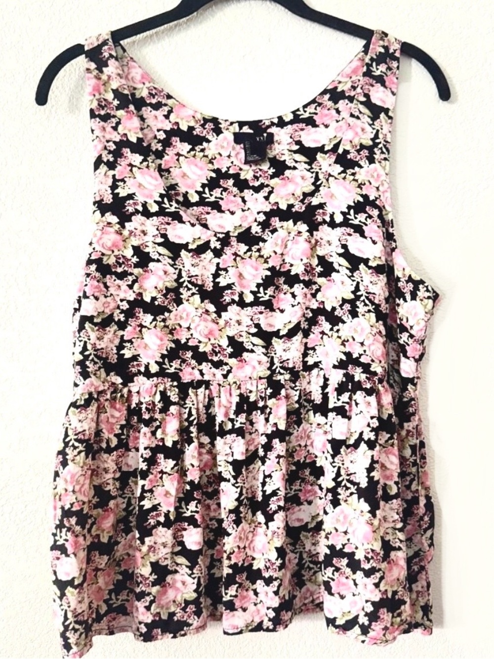 XXI Forever 21 Top Small Floral Peplum Summer Cami Boho